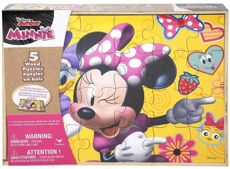 Disney Minnie Mouse 5-Pack Wood Puzzles Set