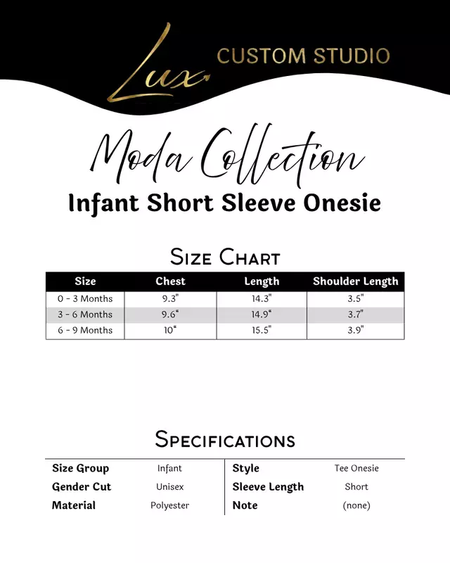 Moda Collection Infant Short Sleeve Onesie