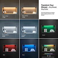 6000K Daylight Shower Niche LED Lighting Installation Kit