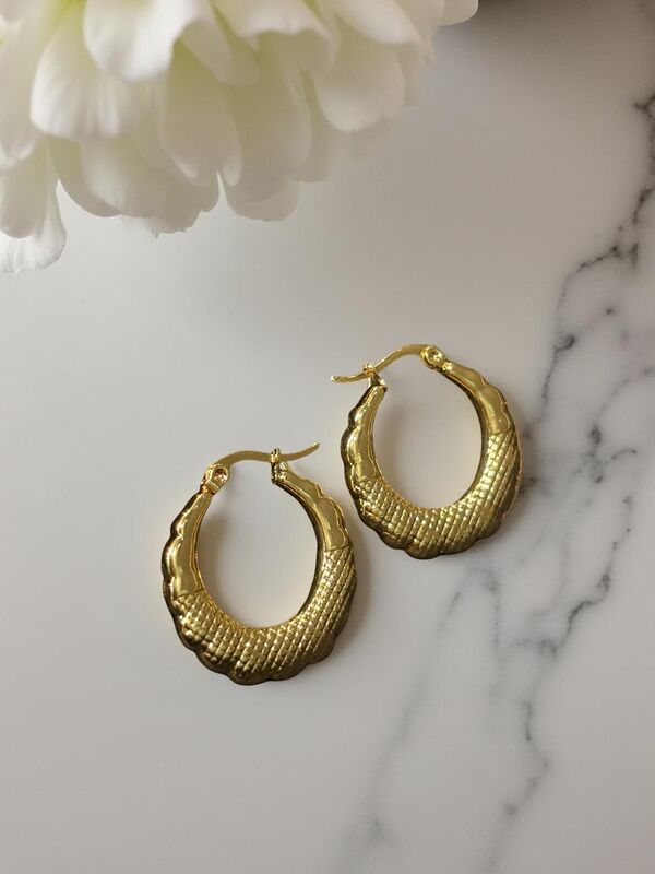 Modern textured Hoops