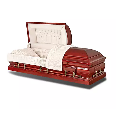 Monticello Red Cherry Wood Casket