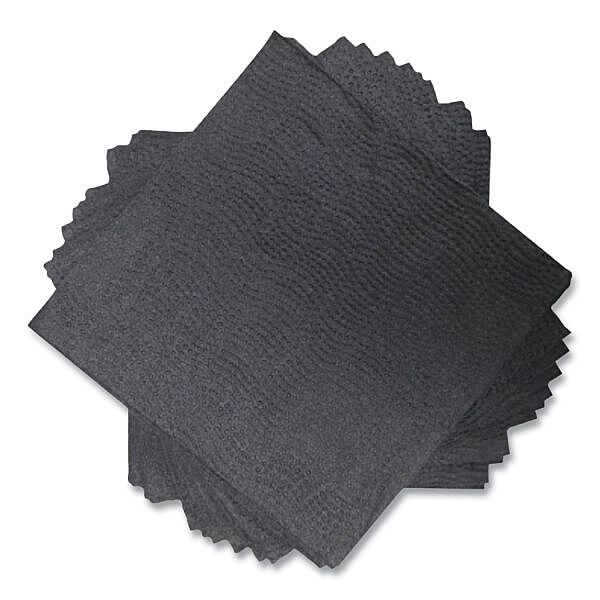 Morcon Valay Black Beverage Napkin 2 Ply 9" x 9" 4 / 250 cs