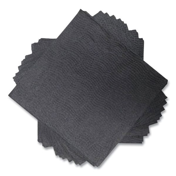 Morcon Valay Black Beverage Napkin 2 Ply 9" x 9" 4 / 250 cs