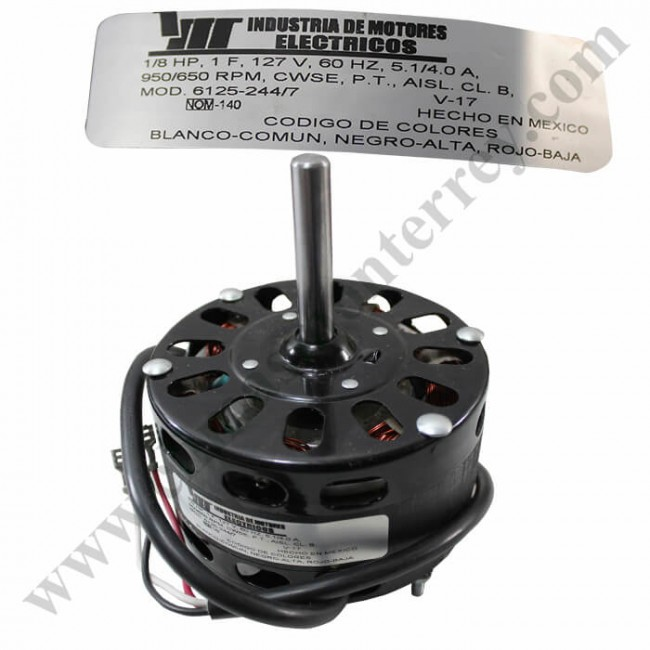 Motor 6 Polos McMcmillan 1/8 HP 93 Amperes C/Plano 2 Vel Una Flecha RPM 950 / 650 R18, R20 IMPCO