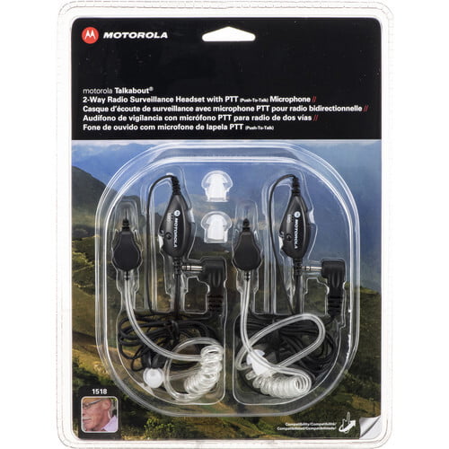 Motorola Pair of Push-To-Talk 2-Way Surveillance Headsets for the Talkabout 2-Way Radio Motorola Pair of Push-To-Talk 2-Way Surveillance Headsets for the Talkabout 2-Way Radio