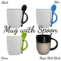 Mug Ceramic with Spoon, 350ml