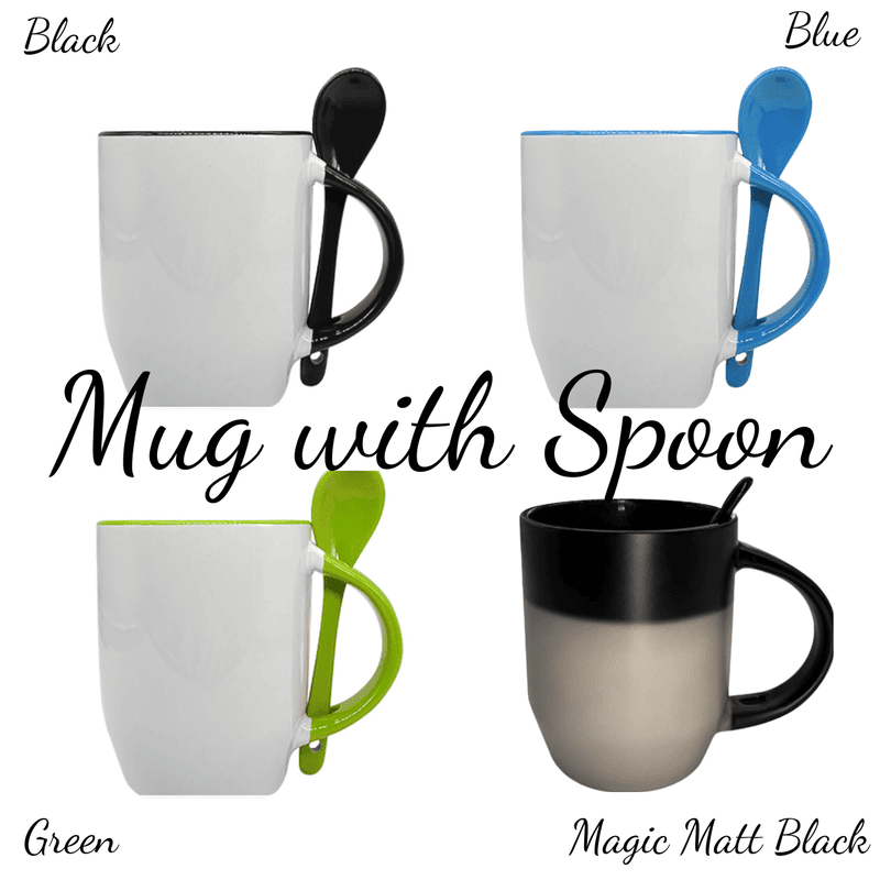 Mug Ceramic with Spoon, 350ml