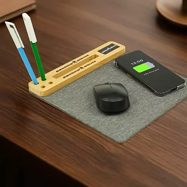 Multi-Function Mousepad, 15W Fast Wireless Charger & LED Logo