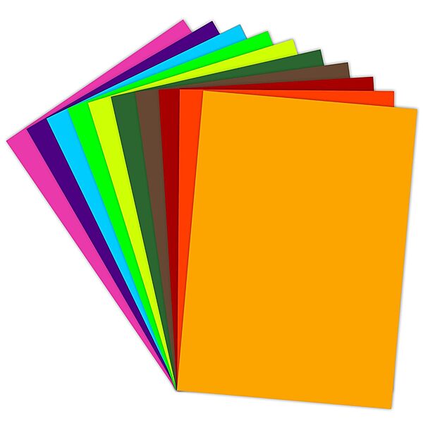 Bright Color Paper A4 Sheets - 120 GSM Multi Colour (Pack of 20 Sheets - 5 Colours X 4 Sheets)