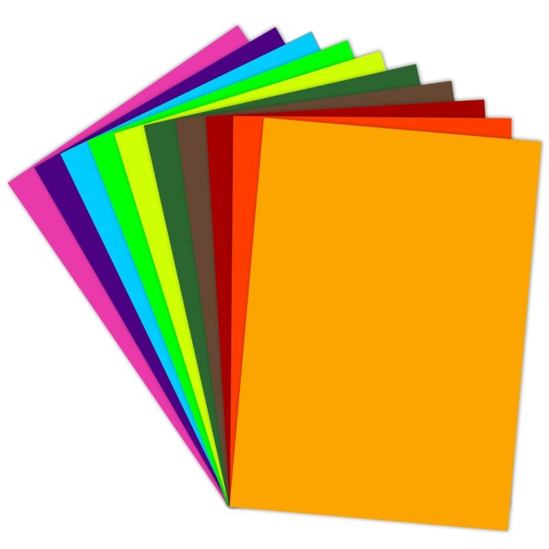 Bright Color Paper A4 Sheets - 120 GSM Multi Colour (Pack of 20 Sheets - 5 Colours X 4 Sheets)