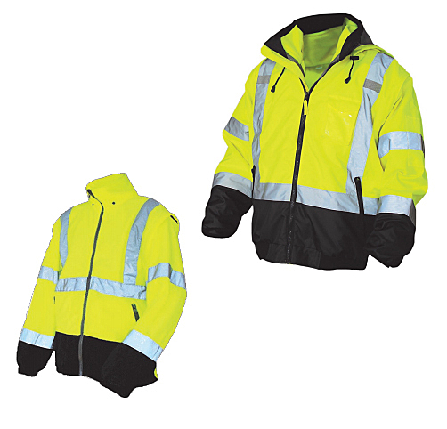 Hi Vis Green 8 In 1 Waterproof Bomber Jacket