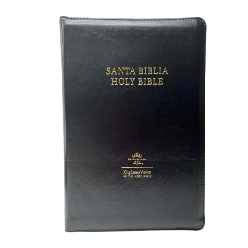 Biblia Bilingue, Manual / Letra Pequeña / Imitación Piel / With Index and Zipper / RVR 1960 Negra