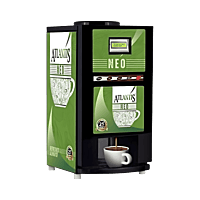 Atlantis Neo 4 lane vending machine showing four distinct beverage selection buttons. Atlantis Neo 4 lane vending machine showing four distinct beverage selection buttons.