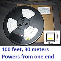 Neon-Flex 1010, 24VDC, 6Watts/meter, Dimmable, Cuts 41.6mm, 30meter reel/Flat Top Bend/5000K-UL