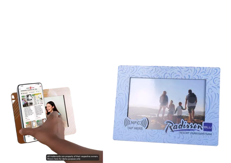 HORIZONTAL HIGH GLOSS PHOTO FRAME IN MDF WITH NFC TAG