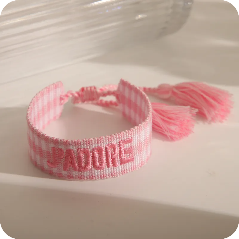 Christian Dior Knitted Bracelet Pink Stripped