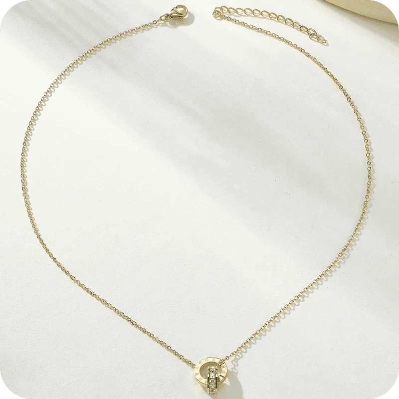 Roman Clock Necklace Gold