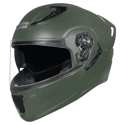 STUDDS NINJA COMET DUAL VISOR WITH SPOILER MILITARY GREEN C/V (L)