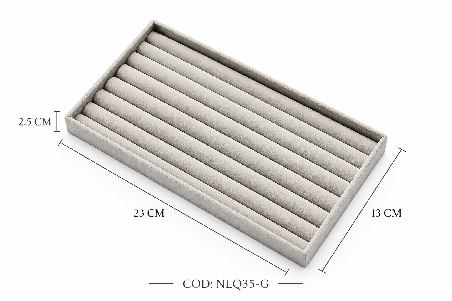 BANDEJA DE ANILLOS GRIS (20*12.5CM) - (NLQ35)
