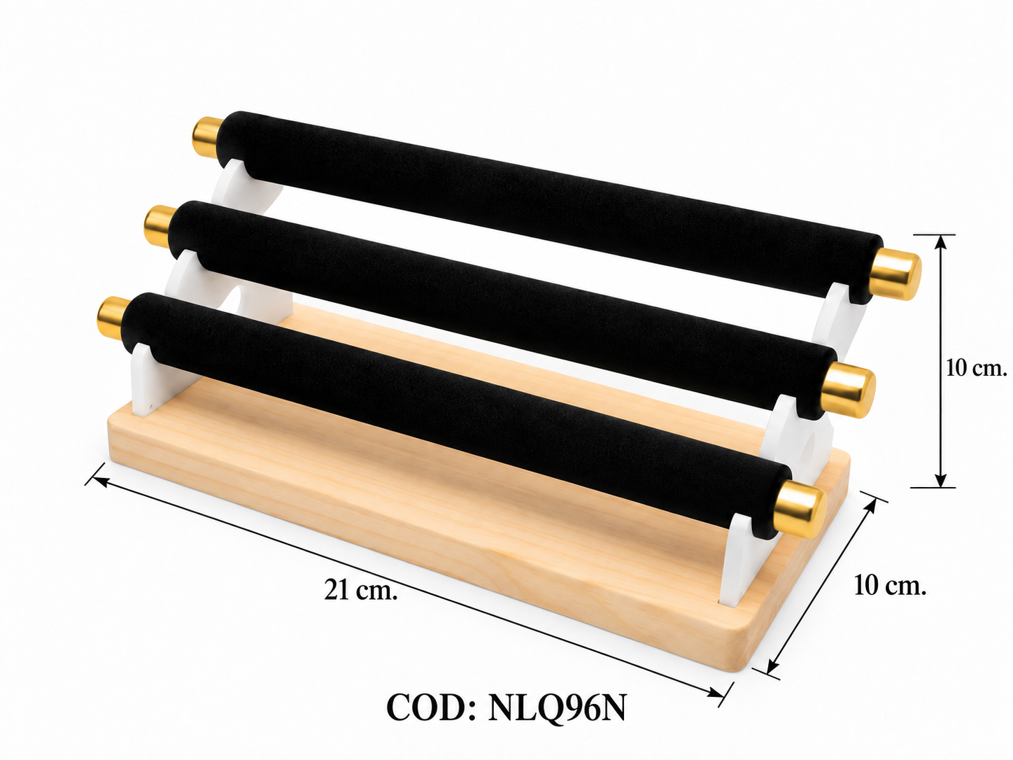 EXHIBIDOR TRES ESCALERITA DE ANILLOS NEGRO (21*10CM) - (NLQ96) EXHIBIDOR TRES ESCALERITA DE ANILLOS NEGRO (21*10CM) - (NLQ96)