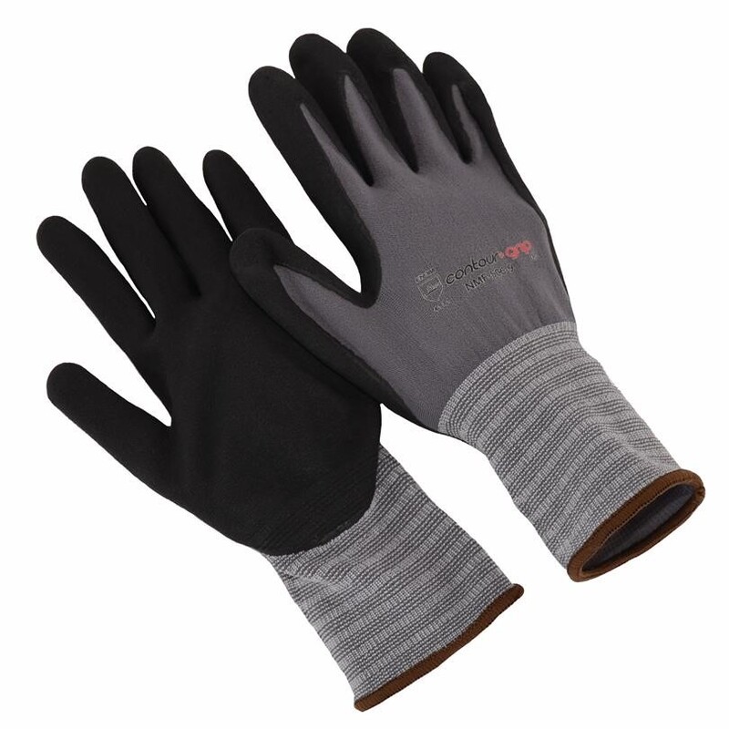 Contour Grip Black Nitrile Micro-Foam Coated Palm Glove
