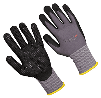 15G Grey nylon,black nitrile coated,with micro dots