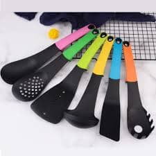 7 PIECES NON STICK COOKING SPOON SET 6 PIECES COOKWARE WITH 1 STAND