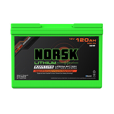 Norsk 12V 120Ah Heated Lithium Cranking Battery
