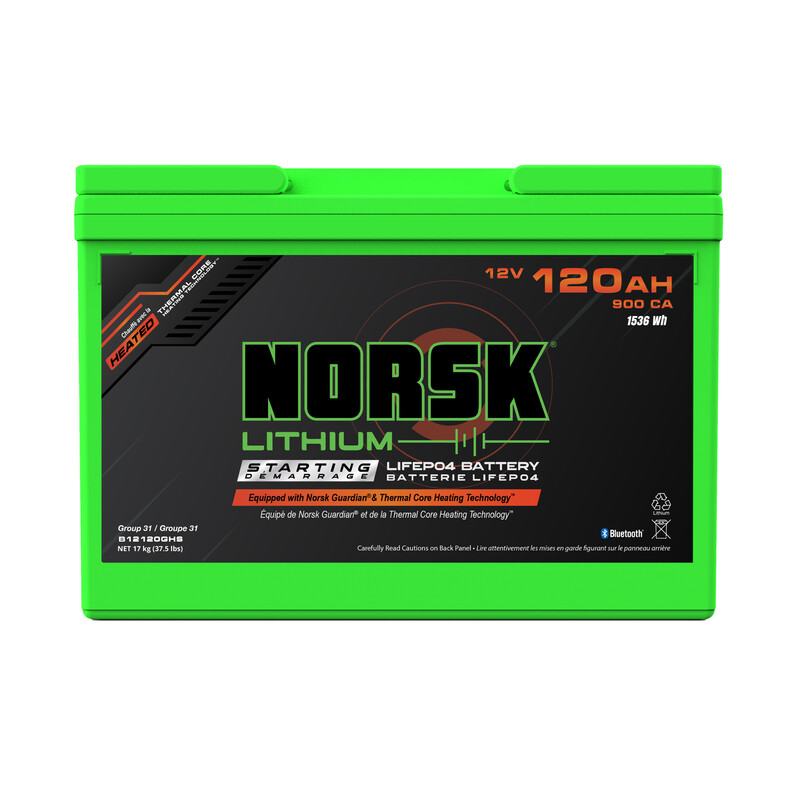 Norsk 12V 120Ah Heated Lithium Cranking Battery