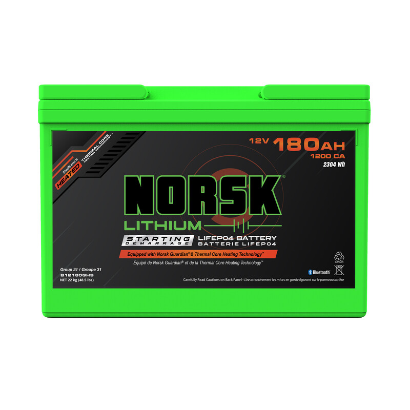 Norsk 12V 180Ah Heated Lithium Cranking Battery Norsk 12V 180Ah Heated Lithium Cranking Battery