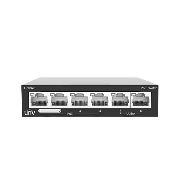 UNV 4-port, 2 Uplink port PoE Switch NSW2020-6T-POE-IN