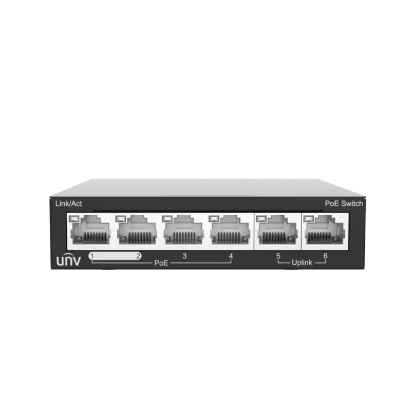 UNV 4-port, 2 Uplink port PoE Switch NSW2020-6T-POE-IN