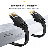 UGREEN NW102 Cat6 U/UTP Flat Ethernet Cable 10m - Black