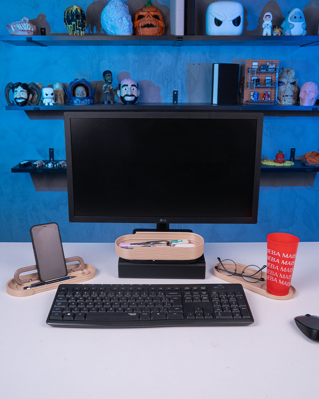 Natural Timber -3D Desk Organizer