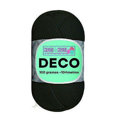Lana Algodon Deco Col21 Negra  Paquete X 5 Ovillos X 100 Gramos