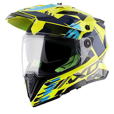 AXOR X-CROSS DUAL VISOR X1 NEON YELLOW/BLUE L