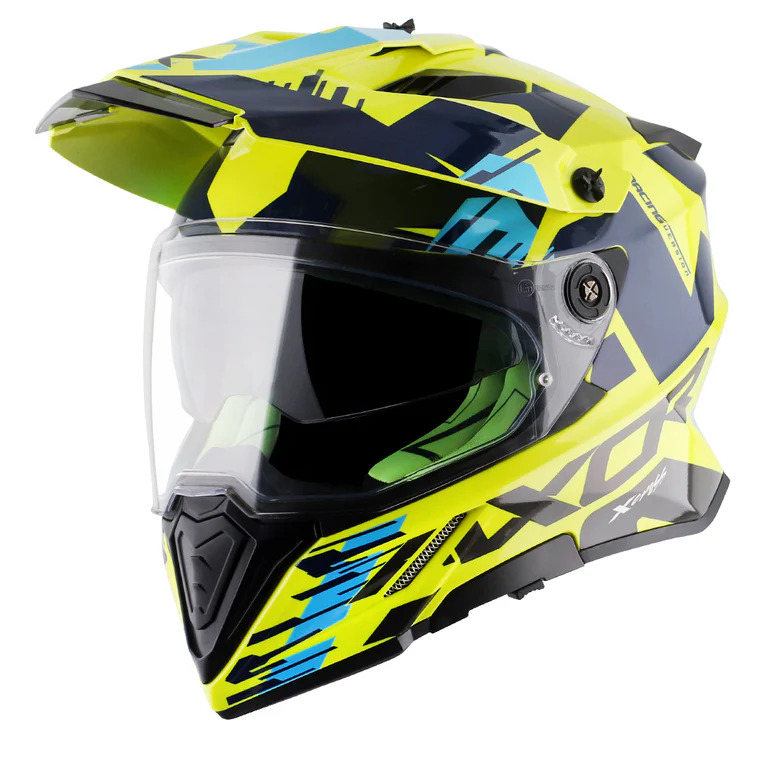 AXOR X-CROSS DUAL VISOR X1 NEON YELLOW/BLUE L