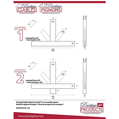Prestige - Gables Inverted "T" or "C" & "V"