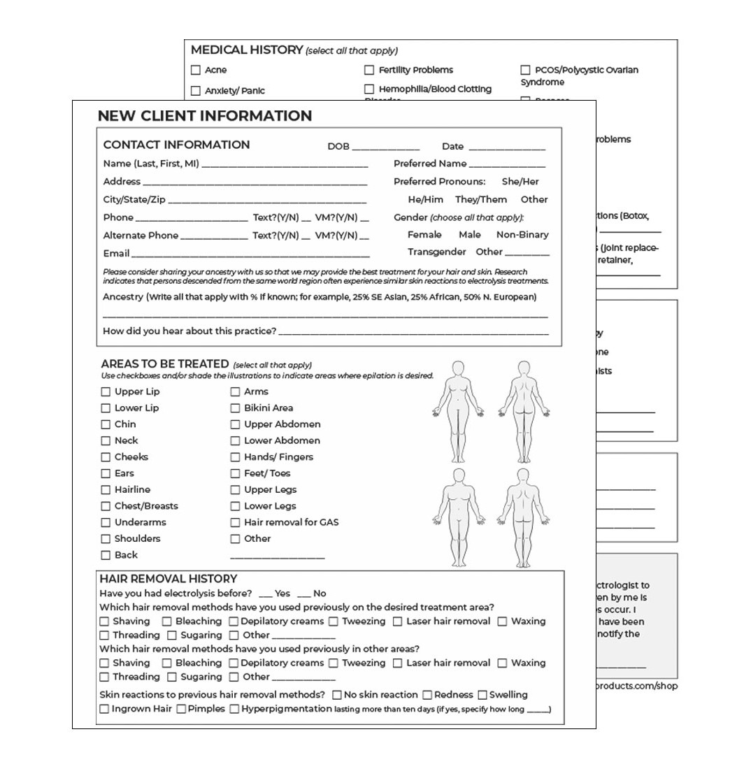 New Client Information Forms (20 sheets)