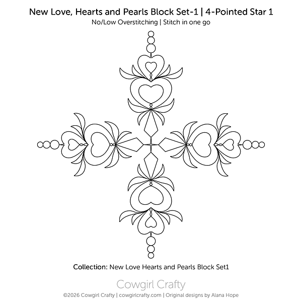 New Love, Hearts and Pearls Block Set 1 | 4-Pointed Star-1