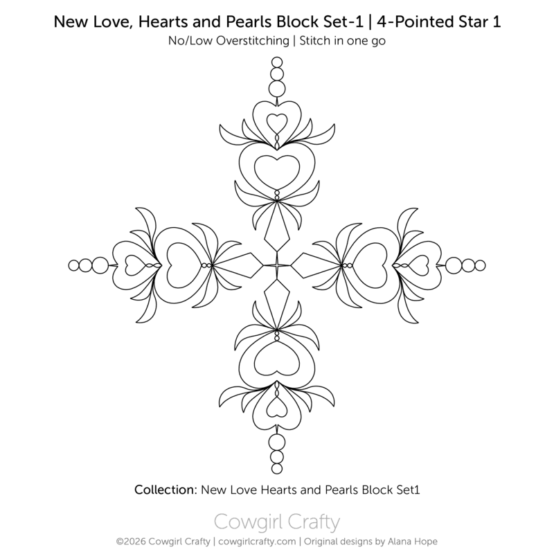 New Love, Hearts and Pearls Block Set 1 | 4-Pointed Star-1