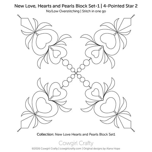New Love, Hearts and Pearls Block Set 1 | 4-Pointed Star-2