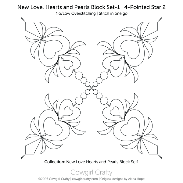 New Love, Hearts and Pearls Block Set 1 | 4-Pointed Star-2