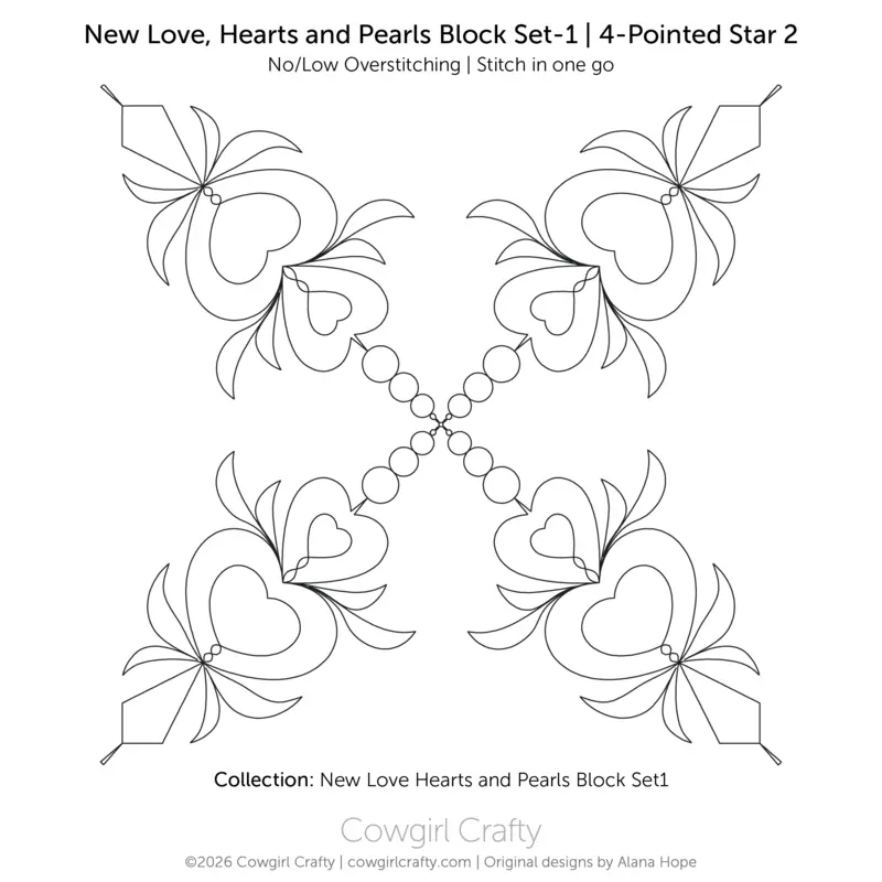 New Love, Hearts and Pearls Block Set 1 | 4-Pointed Star-2