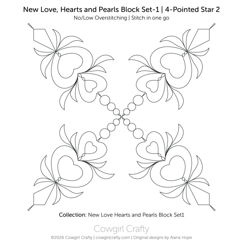 New Love, Hearts and Pearls Block Set 1 | 4-Pointed Star-2