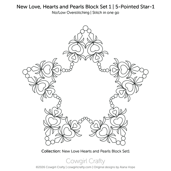 New Love, Hearts and Pearls Block Set 1 | 5-Pointed Star-1