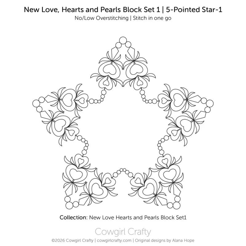 New Love, Hearts and Pearls Block Set 1 | 5-Pointed Star-1