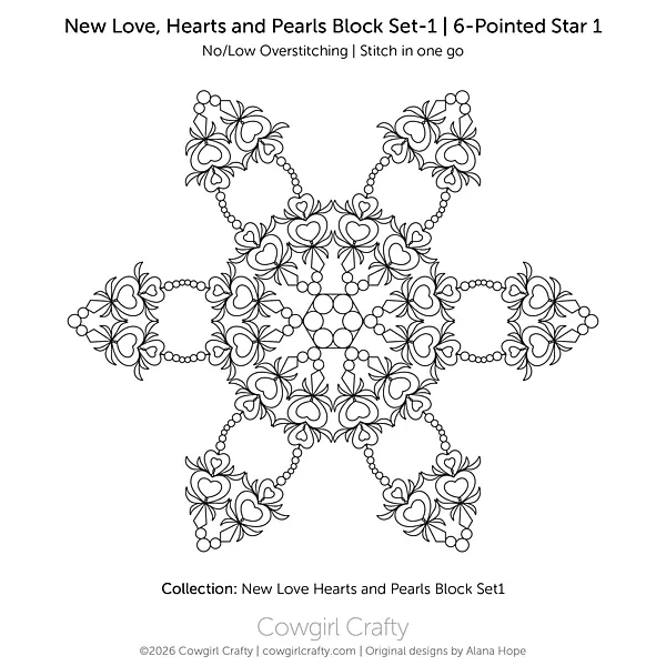 New Love, Hearts and Pearls Block Set-1 | 6-Pointed Star 1