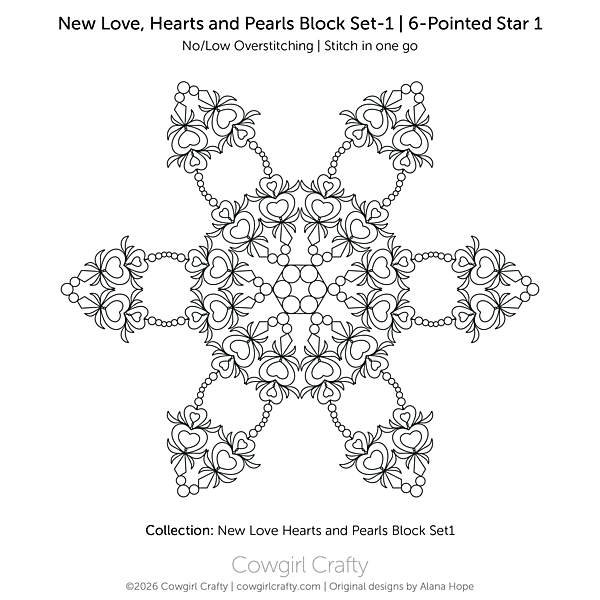 New Love, Hearts and Pearls Block Set-1 | 6-Pointed Star 1