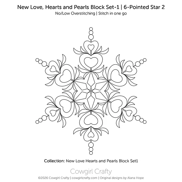 New Love, Hearts and Pearls Block Set-1 | 6-Pointed Star 2